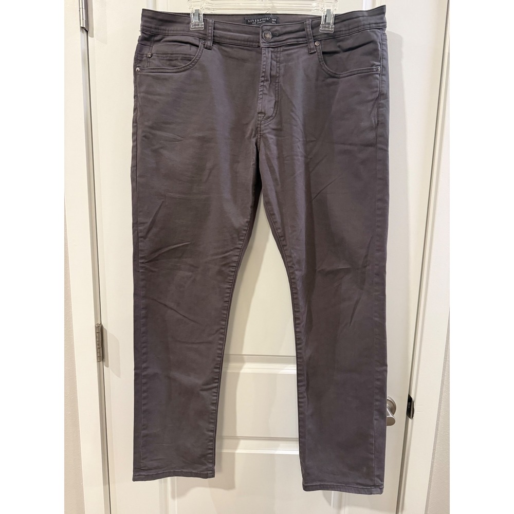 Liverpool‎ Los Angeles Mens 5 Pocket Straight Leg Pants Charcoal Grey 38W 32L